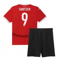 Rakúsko Marcel Sabitzer #9 Domáci Detský futbalový dres ME 2024 Krátky Rukáv (+ trenírky)